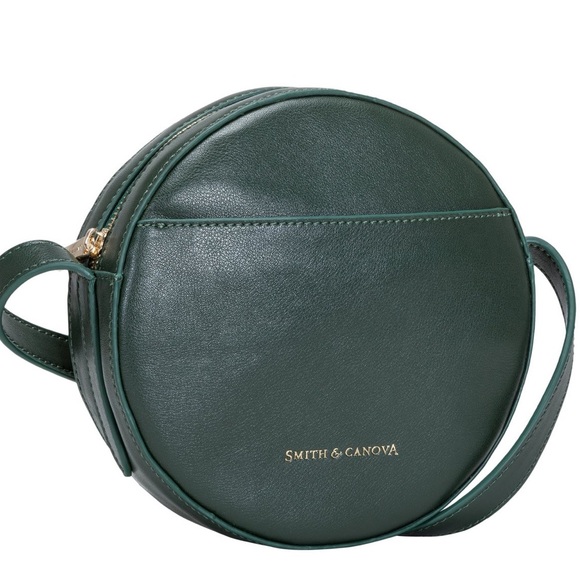 Smith & Canova green leather round crossbody bag - Picture 3 of 6